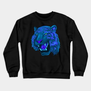 Blue Neon Tiger Crewneck Sweatshirt